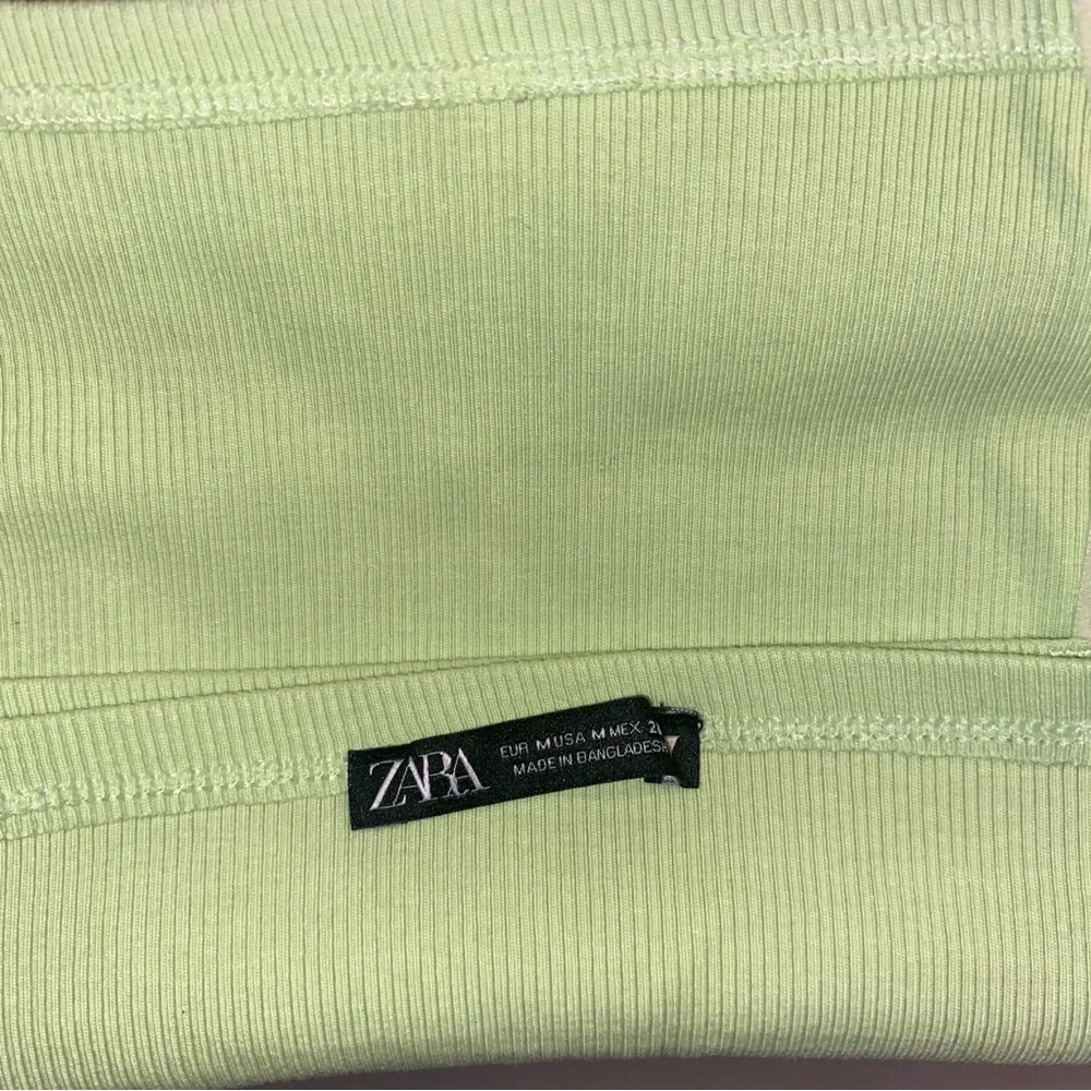 Zara Light Green Ribbed Top - Picture 3 of 5
